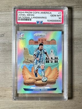 Lionel Messi Gem Mint 10 2024 Panini Prizm Downtown Novelty Card. Argentina.
